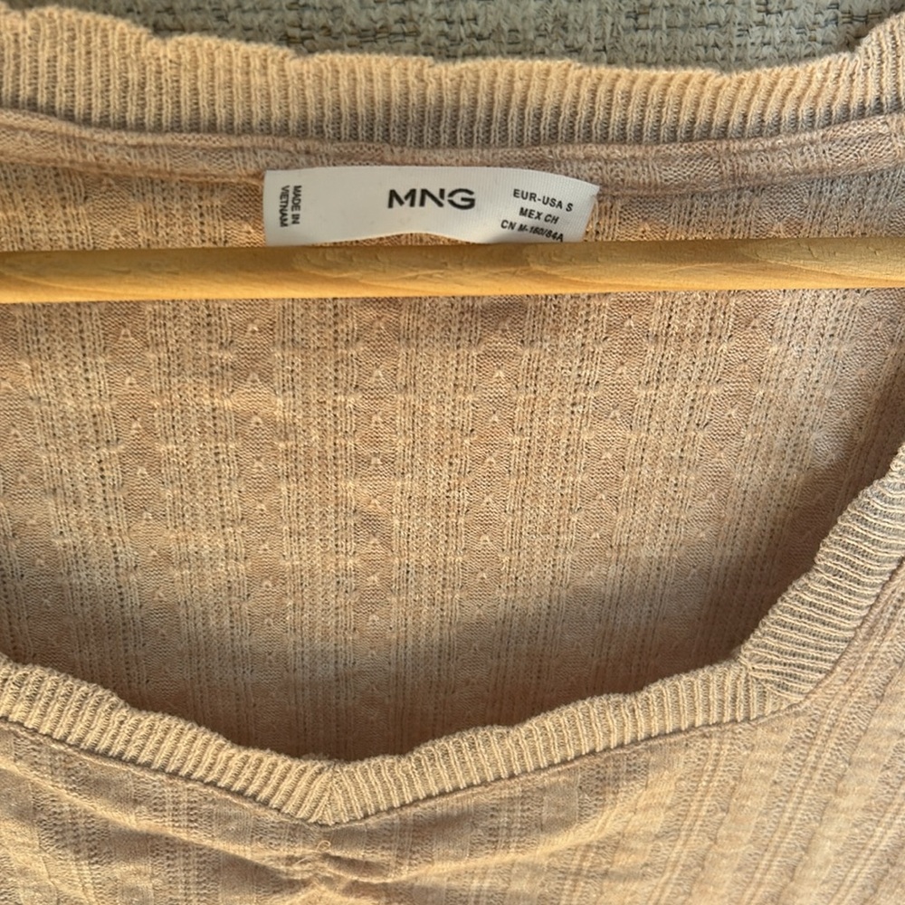 Mango Women's Pink Ribbed Top - Picture 3 of 3